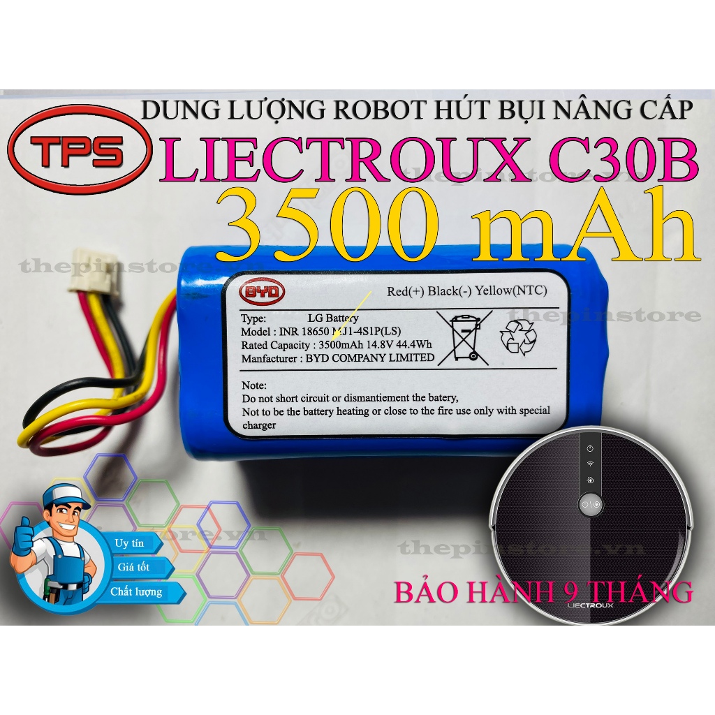 PIN ROBOT HÚT BỤI NÂNG CẤP LIECTROUX C30B CHÍNH HÃNG BẢO HÀNH 9 THÁNG