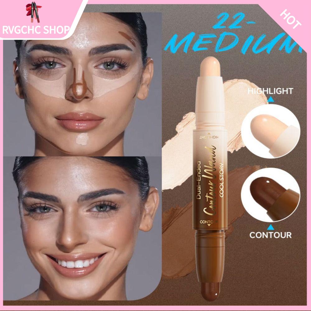 RVGCHC SHOP Kem màu nude và be trung tính Kem che khuyết điểm 2 trong 1 Kết thúc kép Không chuyển khoản Phấn tạo khối cho khuôn  Trang điểm Trang điểm bóng mờ Thỏi phấn tạo khối Trang điểm  và cơ thể