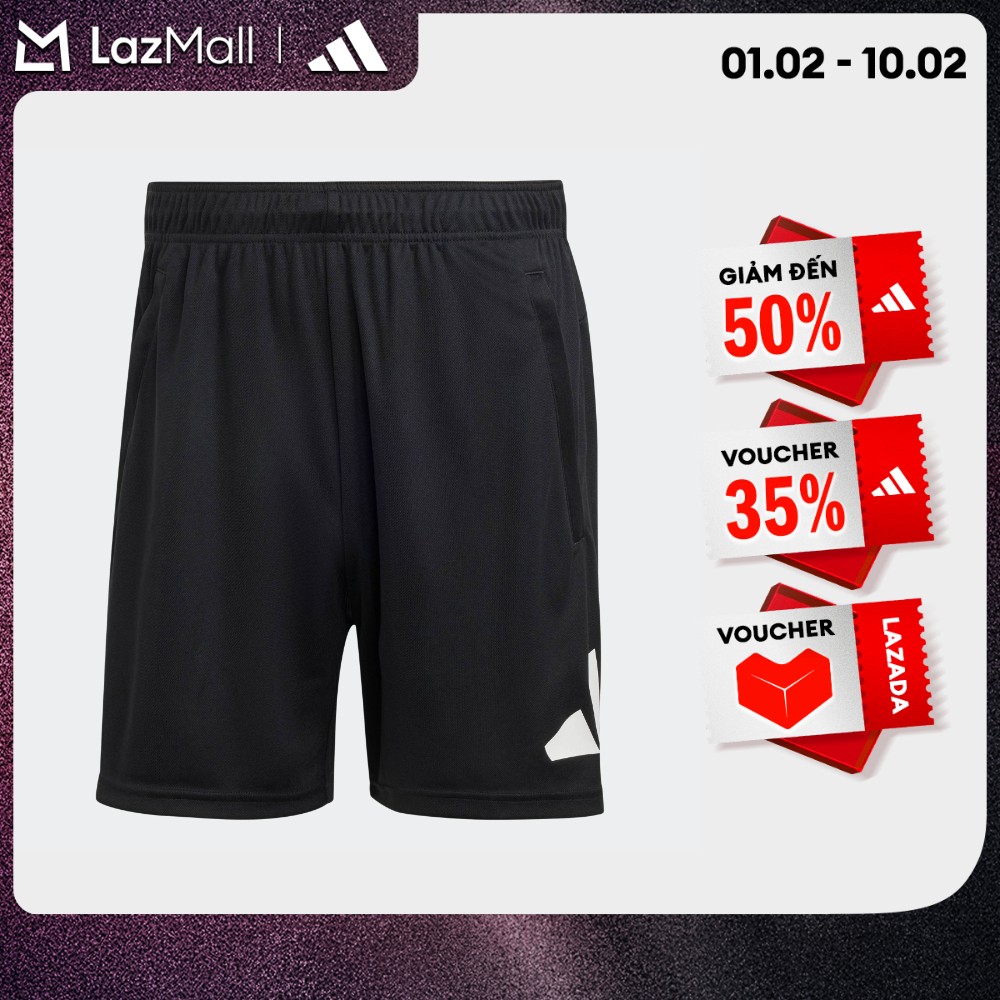 adidas Gym & Training Quần Short Tập Luyện Train Essentials Có Logo Nam Đen IB8121