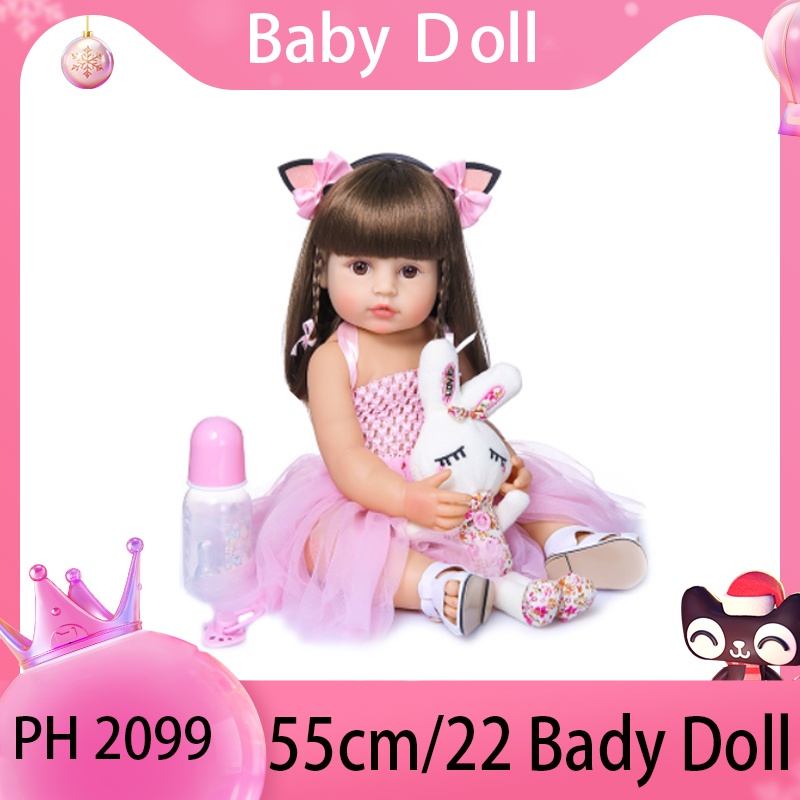 Hot Selling 55 cm Bebe Doll Reborn Toddler Girl Pink Princess Very