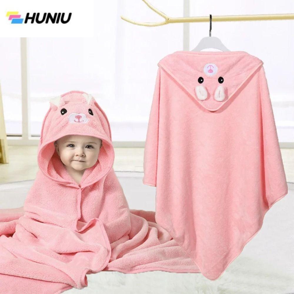 HUNIU มีฮู้ด ผ้าขนหนูอาบน้ำเด็ก 80x80cm กำมะหยี่ปะการัง เสื้อคลุมอาบน้ำเด็กวัยหัดเดิน ชุดคลุมอาบน้ำเด็กแรกเกิด สัตว์สัตว์สัตว์ ผ้าขนหนูสำหรับเด็กแรกเกิด เด็กวัยหัดเดิน ราคา 204 บาท*ส่งฟรี