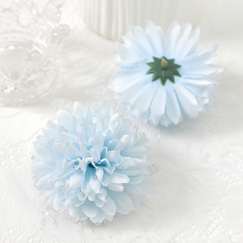 1PC Cúc Vạn Thọ hoa đầu số lượng lớn 2.56 " nhân tạo Cúc Vạn Thọ Vòng hoa cho ngày của người chết tr