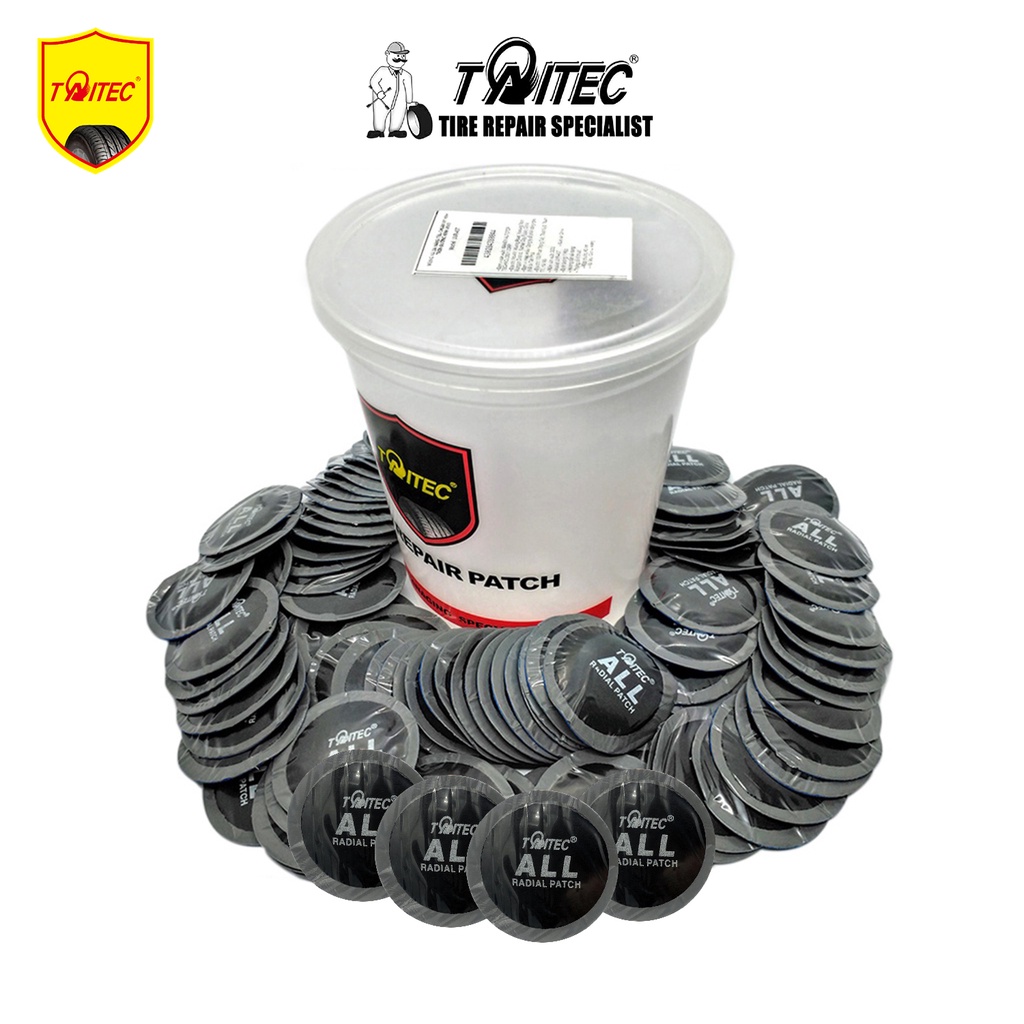 Hộp 100 miếng vá đa năng tiêu chuẩn mỹ, vá săm, vá lốp, vá vỏ,vá ruột taitec đường kính 22mm đến 80mm