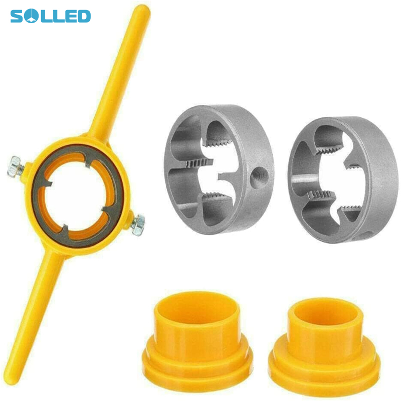 Bộ dụng cụ tạo ren, 6 cái hệ thống ống nước Công cụ với 1/2 ", 3/4" và 1 "chủ đề sản xuất chết, bề mặt mịn, ống vòng nhựa threader Die Set cho nhà