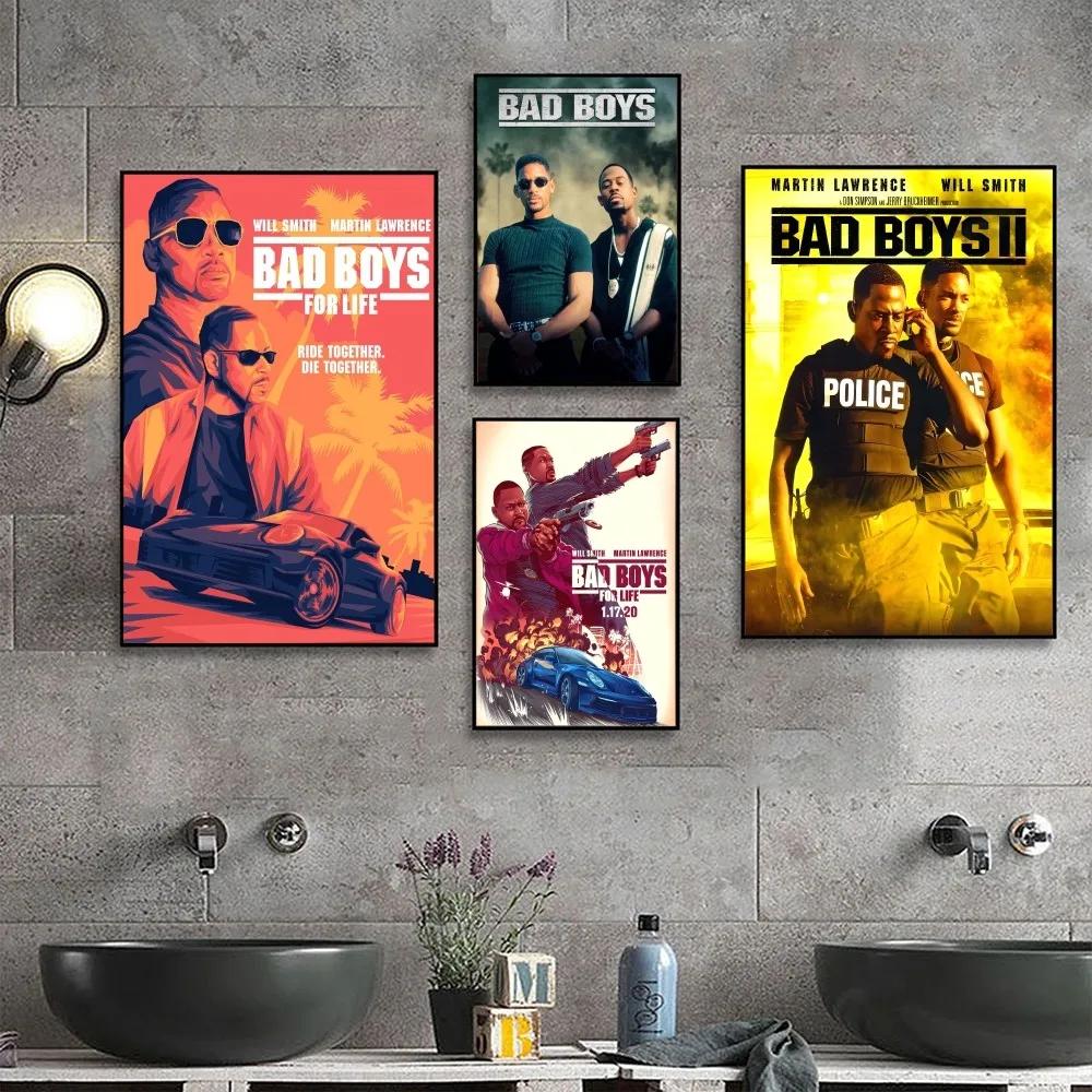 Poster Phim Bad Boys - Nghệ Thuật Tường Giấy Kraft Cổ Điển cho Câu Lạc Bộ, Quán Bar, Phòng Ngủ, Phòng Học - Poster Không Khung - Trang Trí Nhà Cửa, Trang Trí Tường