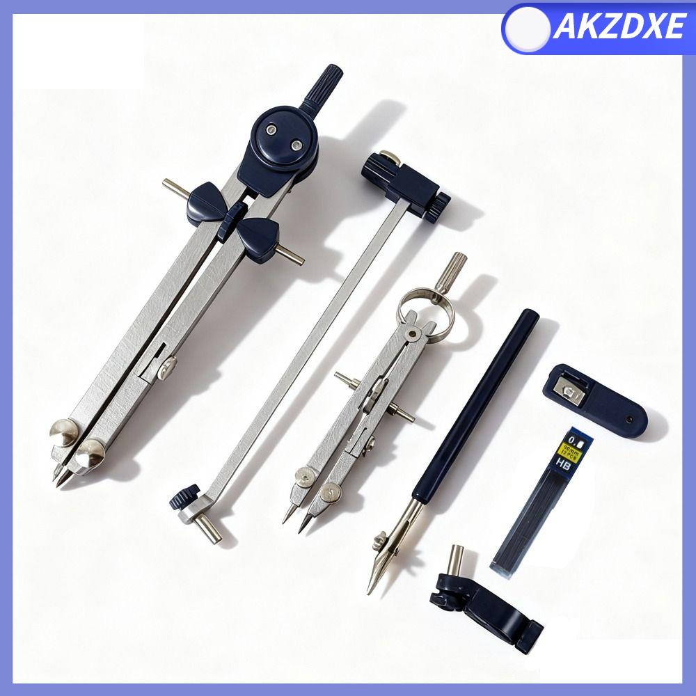 AKZDXE 7pcs/Pack Bìa trong suốt Bộ compa vẽ Thước đo Bút chì cơ Bộ công cụ vẽ Chất lượng cao Nhựa Bộ compa bút chì Sinh viên