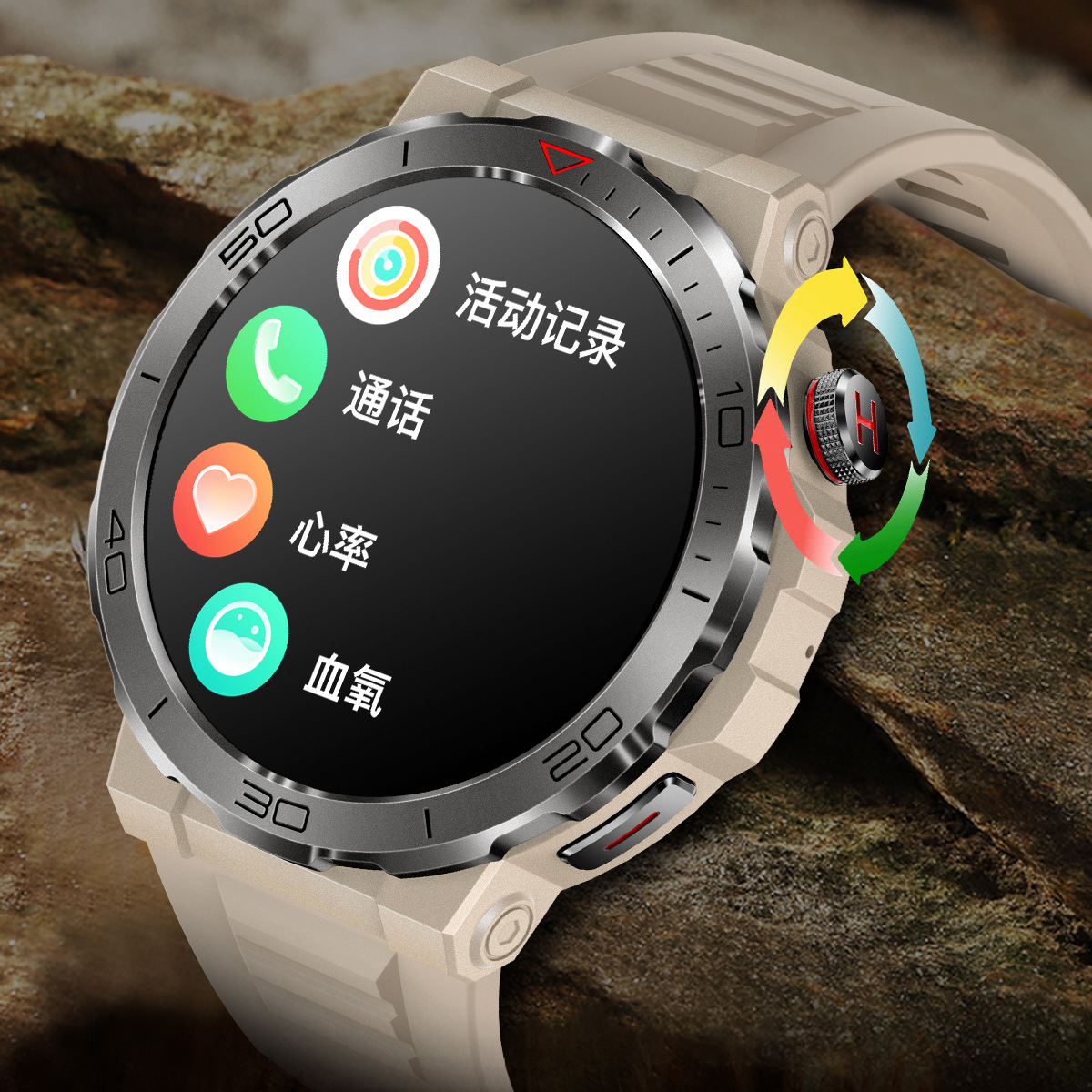 Xuyên Biên Giới MK68 Đồng Hồ Thông Minh AMOLED Màn Hình Lớn Thể Thao Ngoài Trời Cuộc Gọi Nhịp Tim Kh