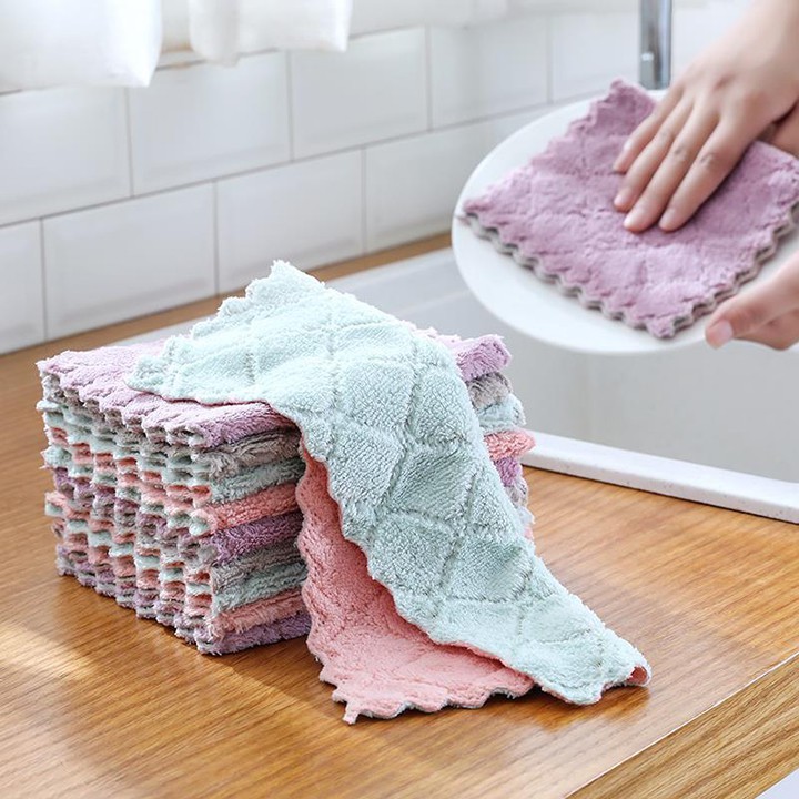  Combo 50 - 100 Khăn Lau Bếp 2 Mặt Đa Năng  Khăn Lau Dầu Mỡ Vết Bẩn  Làm Sạch Nhanh Dễ Dàng Thấm Hút Tốt 