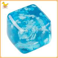 Clear Cube Squeeze Toy with Glitter Snowflake – Soft Stress Relief Sensory Ice Cube Pinch Toy Anxiety Fidget Toy Kids Party Favor Fun Stretchy Toy for Relaxation