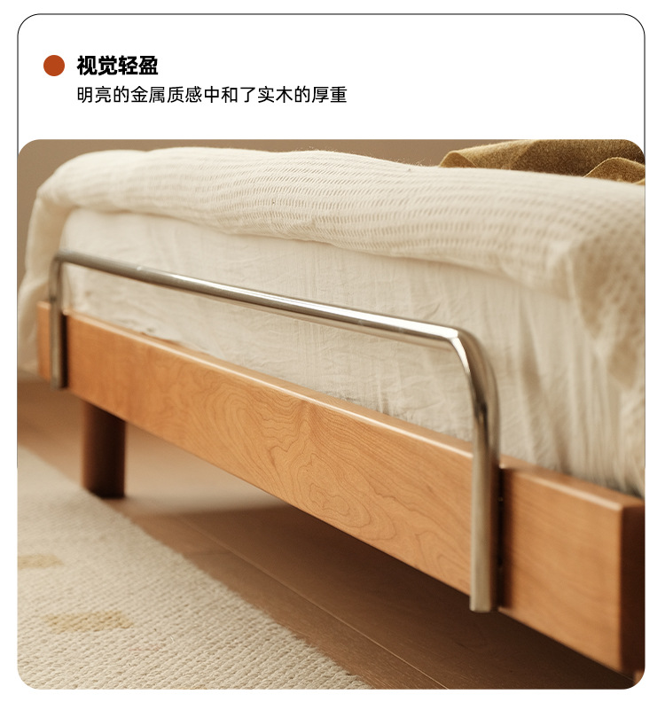 Huhu tatami yatak Japon tarzı masif ahşap çift kişilik yatak kiraz ahşap mobilya 1,5 metre 1,8 metre başucu yatağı olmayan küçük daire