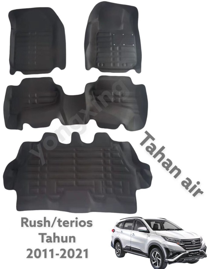 Karpet Mobil 5D Premium Toyota Rush/Terios 2 Baris - Hitam, 3baris Harga 1,033,500 rupiah*Gratis Ongkir