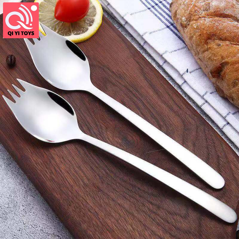 2 trong 1 dĩa inox Spoon spork Bộ thìa dĩa nhà bếp ngoài trời đồ dùng công cụ