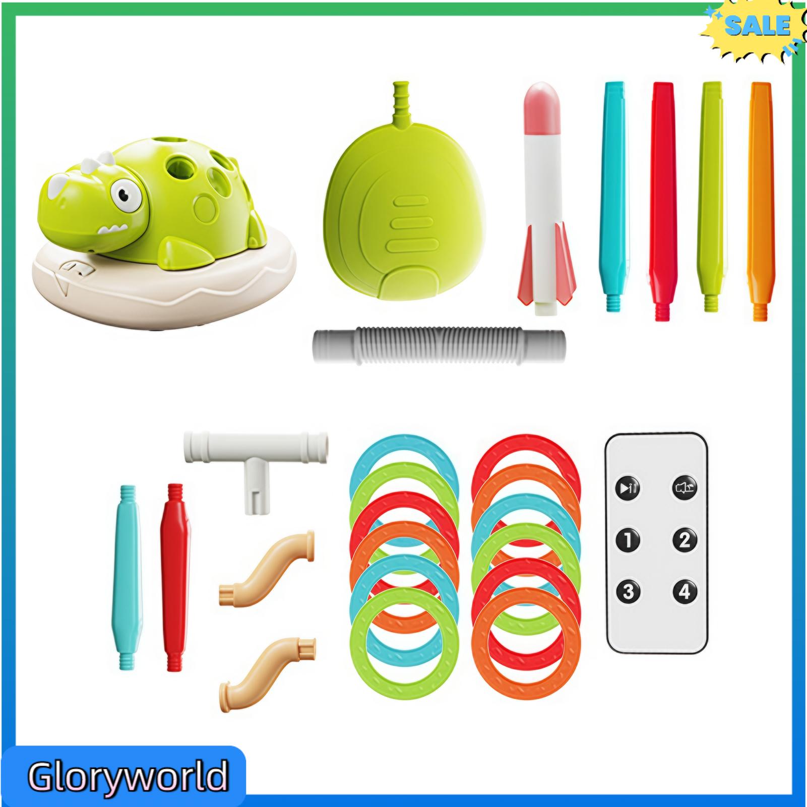 Gloryworld Trẻ Em trò chơi ném vòng tốc độ có thể điều chỉnh đồ chơi bật nhảy Quay Khủng Long đồ chơi bật nhảy 3-Trong-1 trò chơi ném vòng Với tốc độ có thể điều chỉnh Xoay Cực súng phóng tên lửa Vui Vẻ Trong Nhà Ngoài Trời Trẻ Em Thể Thao Cho Hoạt Động