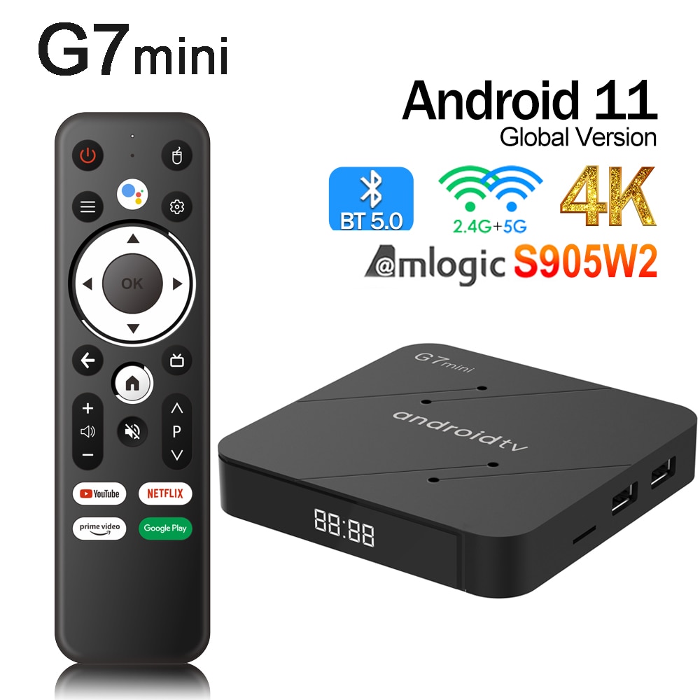 G7 Mini Android 11 iatv TV Box s905w2 lõi tứ Bộ giải mã TV thông minh BT điều khiển từ xa bằng giọng nói USB3.0 2.4G &amp; 5G Dual Wifi Set Bộ chuyển đổi tín hiệu 2g16g