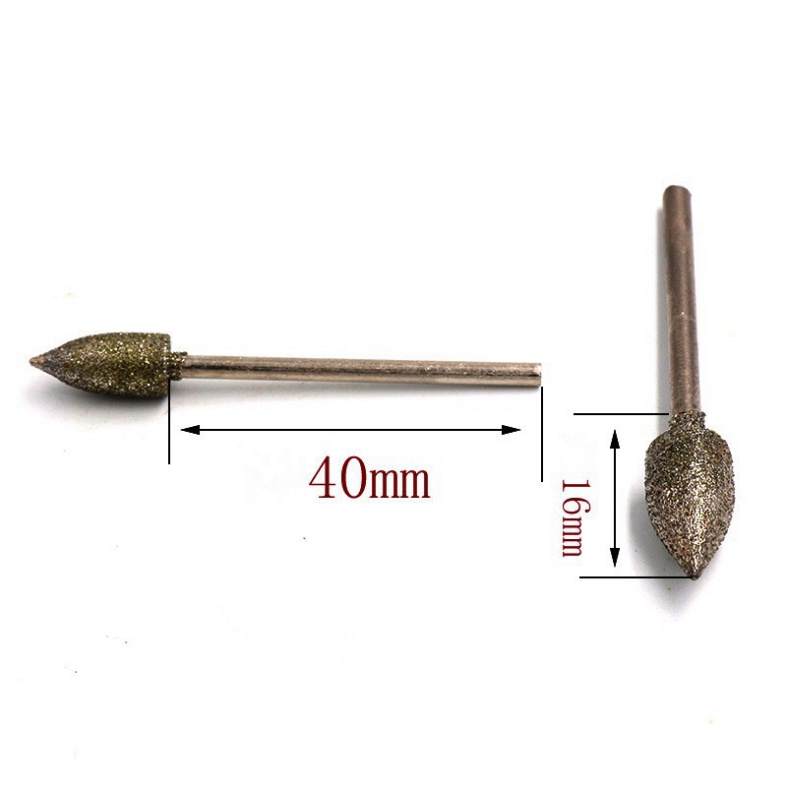 Bộ 10 Mũi mài khắc đầu kim cương hình nón tròn