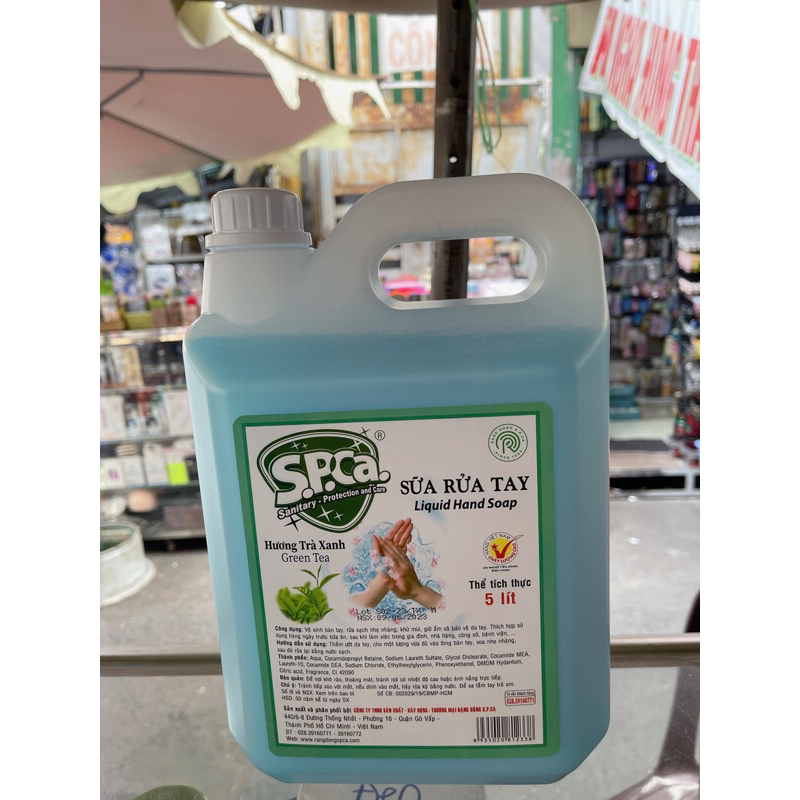 Nước rửa tay SPCA hương trà xanh 5 lit
