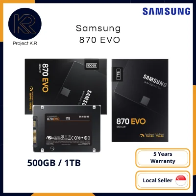 Samsung 870 EVO SATA III 2.5 inch 500GB / 1TB SSD with 5 Years Seller Warranty