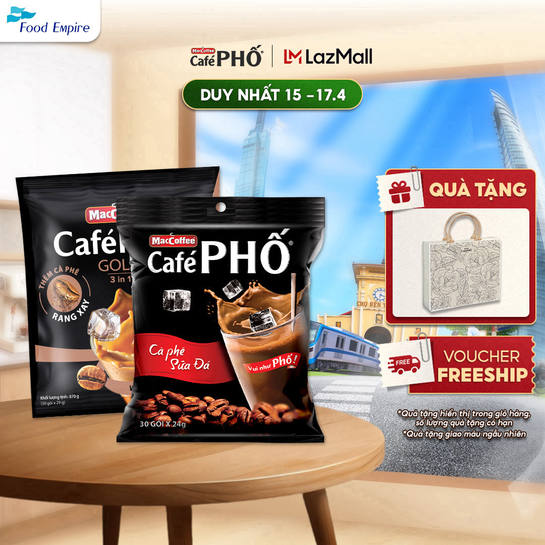 Combo 1 Túi cà phê MacCoffee Phố Sữa Đá  1 Phố Sữa Đá Gold