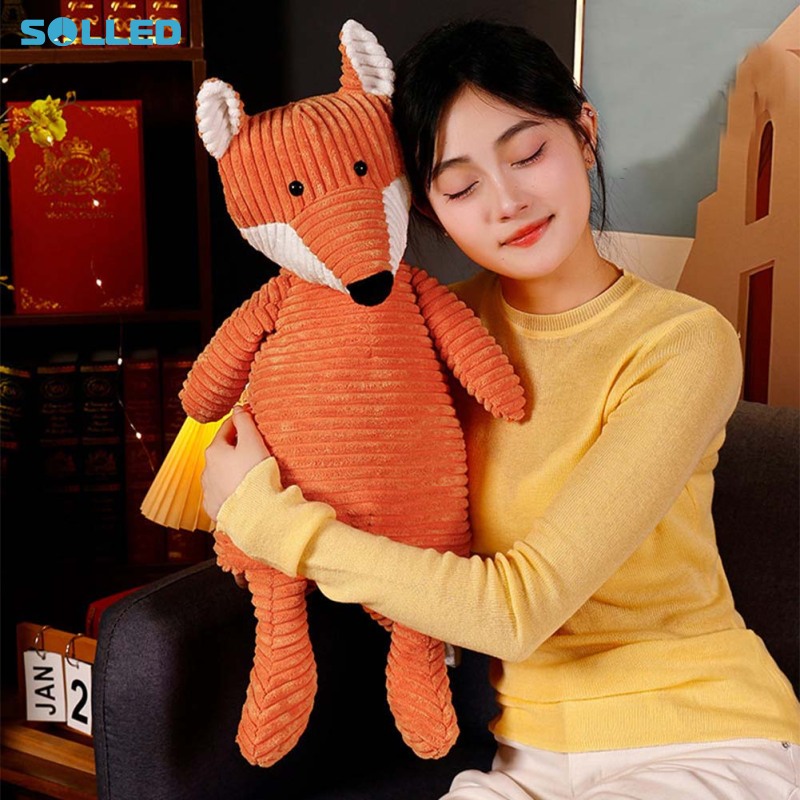 Cartoon Fox Plush Doll Cute Striped Fox Plush Toy Soft Stuffed Animal Soothing Plushies For Kids Gifts Collection ราคา 134 บาท*ส่งฟรี