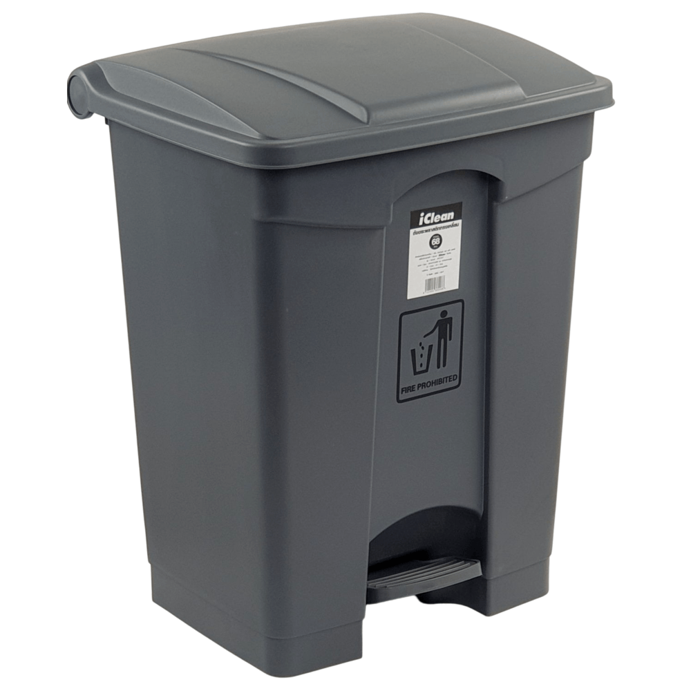 Global House ICLEAN ถังขยะเหยียบเหลี่ยม 68 ลิตร ขนาด 41x50.5x66 ซม. รุ่น AF07317 สีเทา รับประกันของเเท้! ราคา 829 บาท*ส่งฟรี