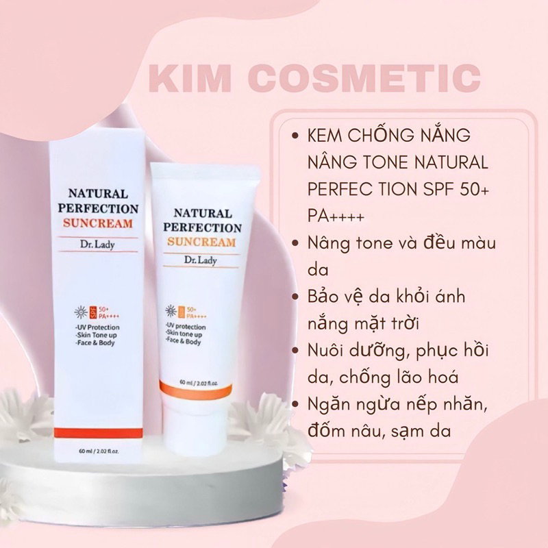 Kem chống nắng Dr. Lady Suncream 60ml nâng tone, kiềm dầu - Kim cosmetic