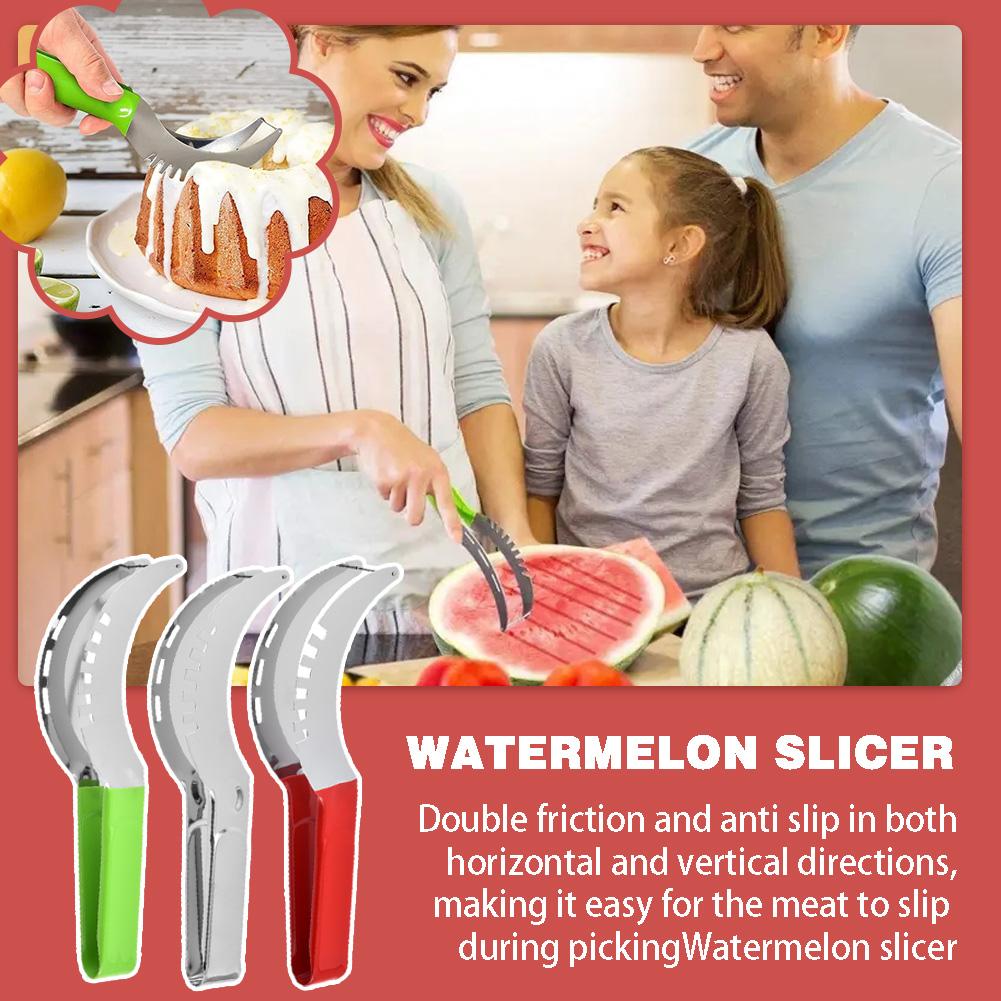 Watermelon Slicer Stainless Steel Cutter Kitchen Fruit Tool Slicer Fruit Digger Watermelon Divider Cutter M5O2