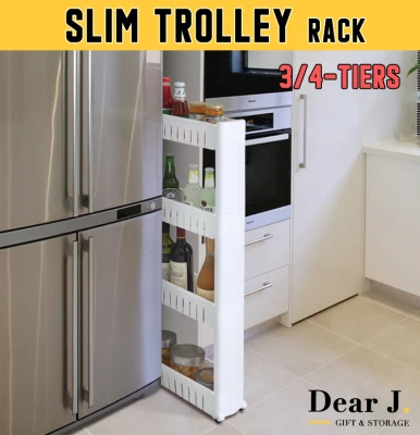 3-tier/ 4-tier slim trolley rack/multipurpose / kitchen storage / bathroom storage/ space saving