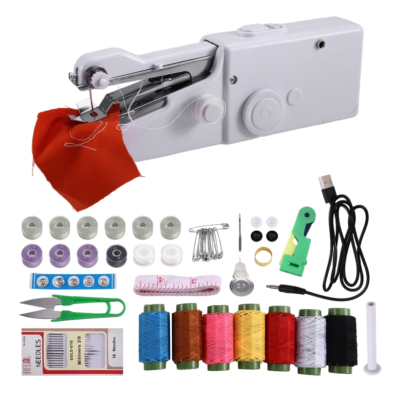 Portable Manual Mini USB Electric Handheld Sewing Machine Micro-Home Sewing Machine Easy-To-Sew Shirt Pocket