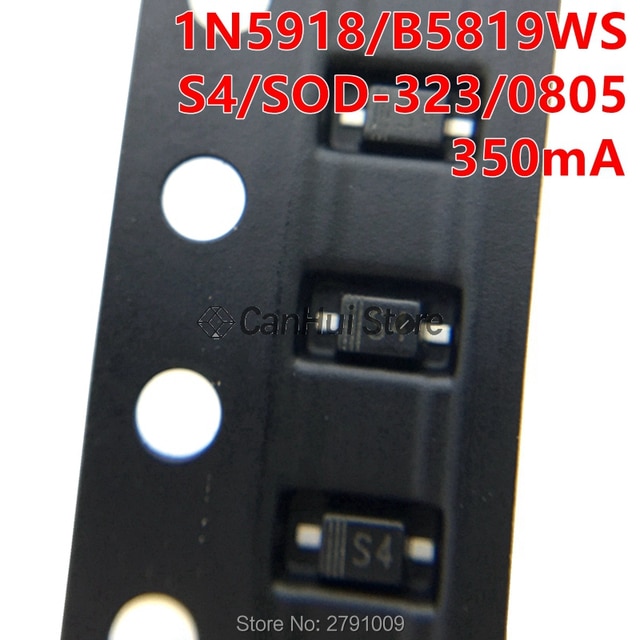 100pcs b5819w/WS/Wt S4 SL 0603/0805/1206 SOD-523/323/123 1n5819 SS14 SMD Đi-ốt schottky