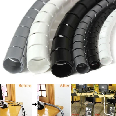 pan Flexible Cable Organizer Spiral Tube Cord Protector Wire Wrap Management Storage Pipe Cable Winder 2/3/5m