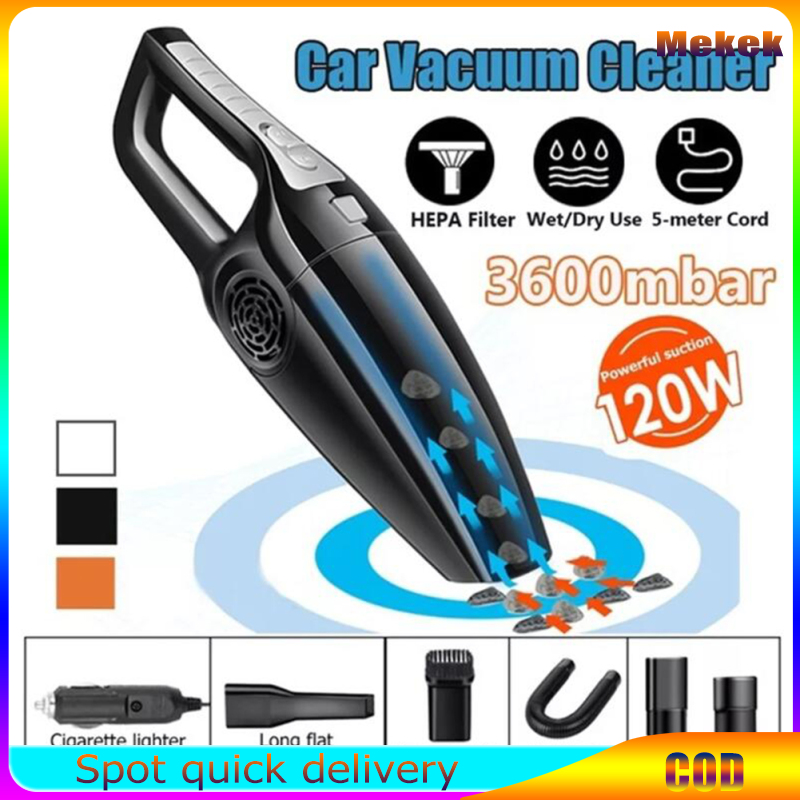 120W 3600mbar Máy hút bụi xe hơi ướt và khô kép sử dụng máy hút bụi cầm tay 12V Máy hút bụi xe hơi