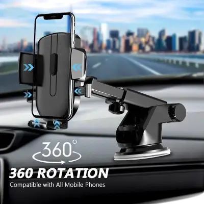 Long Neck One Touch 360 Rotate Dashboard Car Phone Holder Sucker Stand for All Mobile phones