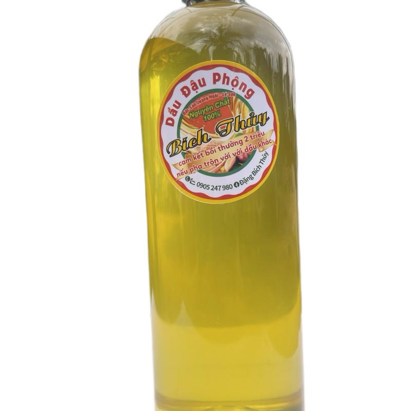 Dầu lạc đậu phộng nguyên chất 100%, không chứa chất bảo quản, HSD 12 tháng chai 1000ml,