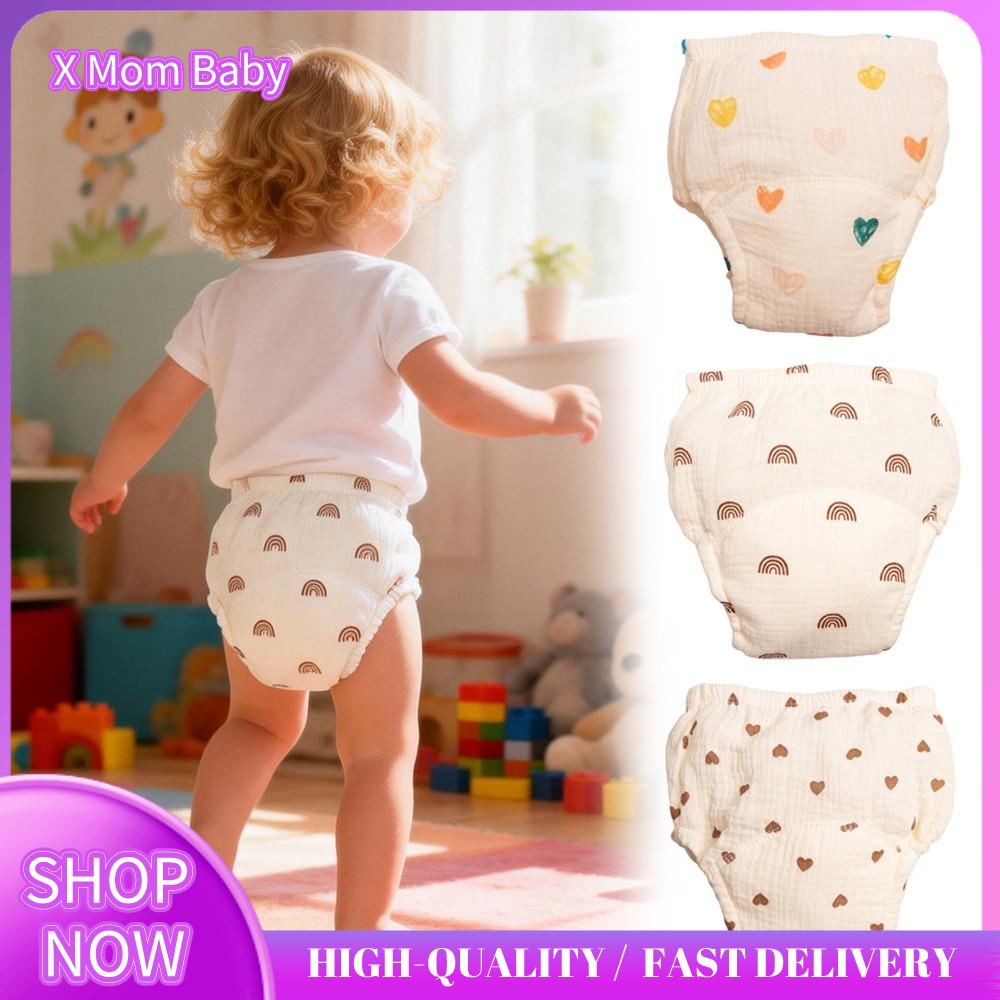 X MOM BABY Gạc bông Quần tập cho bé Thoáng khí Chống thấm nước Quần tã Thoải mái Chống rò rỉ Tã em bé Sử dụng cho trẻ  biết đi