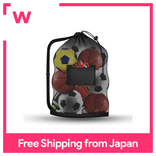 [Fftqtoys] bóng đá túi lưới bóng Túi lưu trữ túi bóng bóng rổ Lưới bóng rổ lưu trữ ngoài trời dung tích lớn 72100cm Túi Tấm lưới đặt ngoài trời vai lưới đựng bóng lưu trữ cho bóng đá/bóng chuyền/Bóng Rổ (màu đen 1 cái)