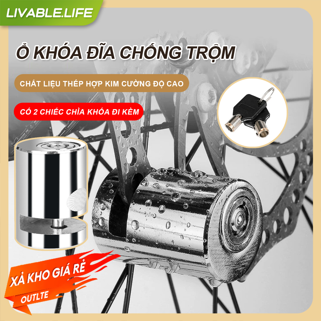 Khóa phanh đĩa xe máy chống trộm chống trộm chất liệu thép nguyên khối thiết khoá phanh đĩa chất liệu thép nguyên khối