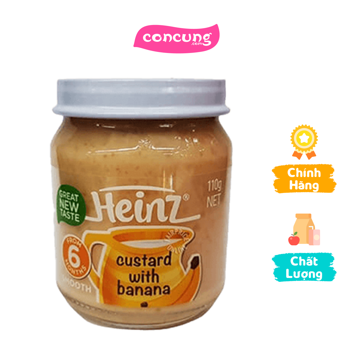Custard với chuối cho trẻ từ 6 tháng tuổi trở lên - Heinz Custard with banana