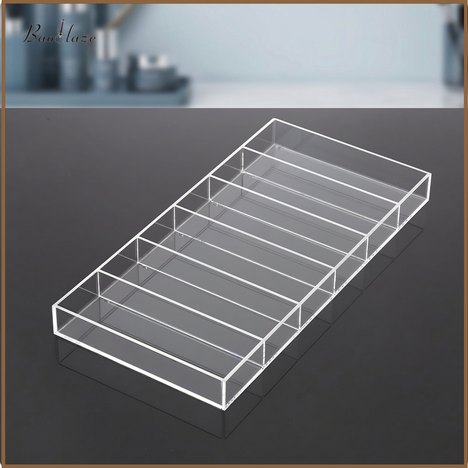 Baoblaze 6-Compartment Acrylic Cosmetic Storage Box Rectangular Eyeglass Organizer with Six Compartments Easy Access Makeup Brush Tray Space-Saving for Beauty Enthusiasts ราคา 10,358 บาท*ส่งฟรี
