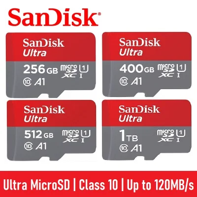 Sandisk Ultra 16GB 32GB 64GB 128GB 256GB 400GB 512GB 1TB MicroSD Class 10 Memory Card Micro SD up to 120MB/s A1 SDSQUA4