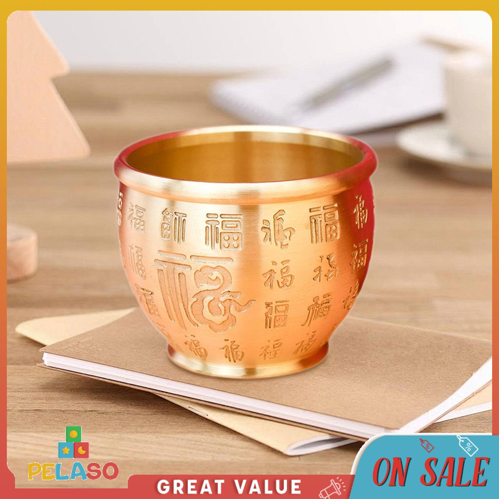 Pelaso Kho Báu Bát Phong Thủy Trang Trí Nội Thất Bát Tụ Bảo Chiều Cao 7.4 Cm Sự Giàu Có Tiền Bát Cho Tân Gia Mùa Xuân Trang Trí