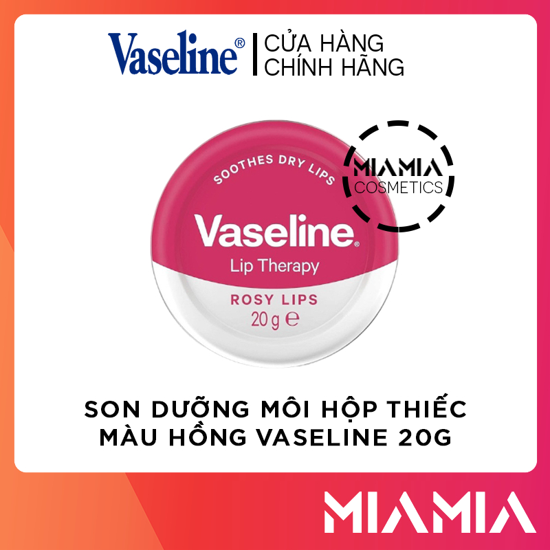 Son Dưỡng Vaseline Hộp Thiếc - Son Dưỡng Môi Vaseline Chính Hãng Hộp Màu Hồng 20g