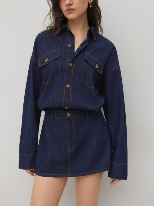 Cider Denim Collar Jacket Mini Dress ราคา 2,235 บาท*ส่งฟรี