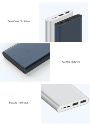 Xiaomi Mi 10000mAh Gen 3 Fast Charge Power Bank Charger Powerbank PLM13ZM with USB Type C input