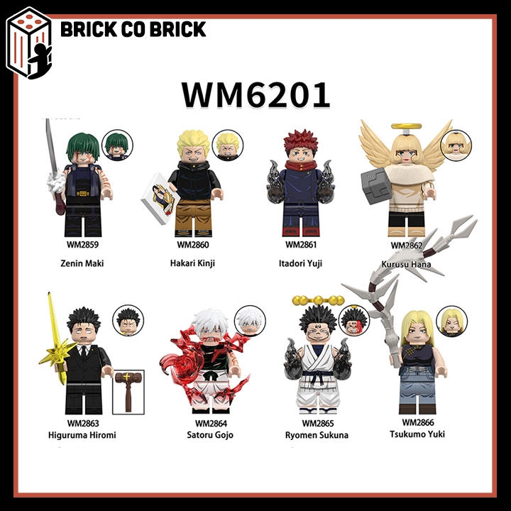 Jujutsu Kaisen Đồ chơi Lắp ráp Chú Thuật Hồi Chiến Mô hình Gojo Satori Sukuna Mahito Chú Thuật Sư Phiên Bản Mới WM6201