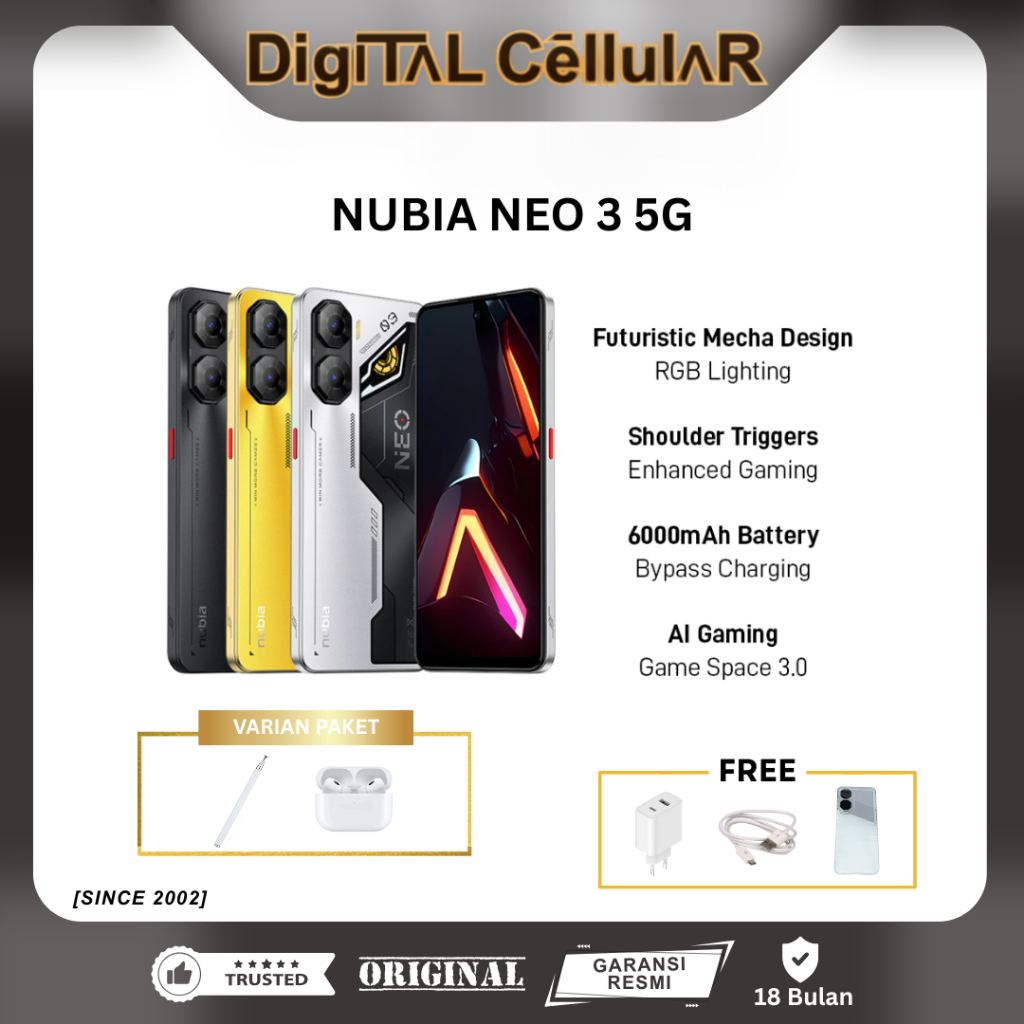 ZTE Nubia neo 3 5G 8/256 GB official warranty Harga 2,399,000 rupiah*Gratis Ongkir