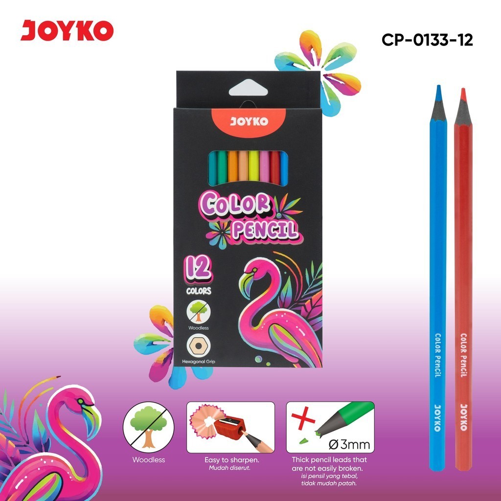 JOYKO Woodless Color Pencils Pensil Warna Tanpa Kayu CP-0133