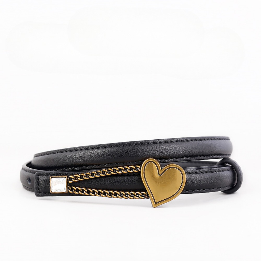 Hot selling belt for women 2024 new love chain fashionable and versatile leather thin belt with coat, skirt, and pants LR1382