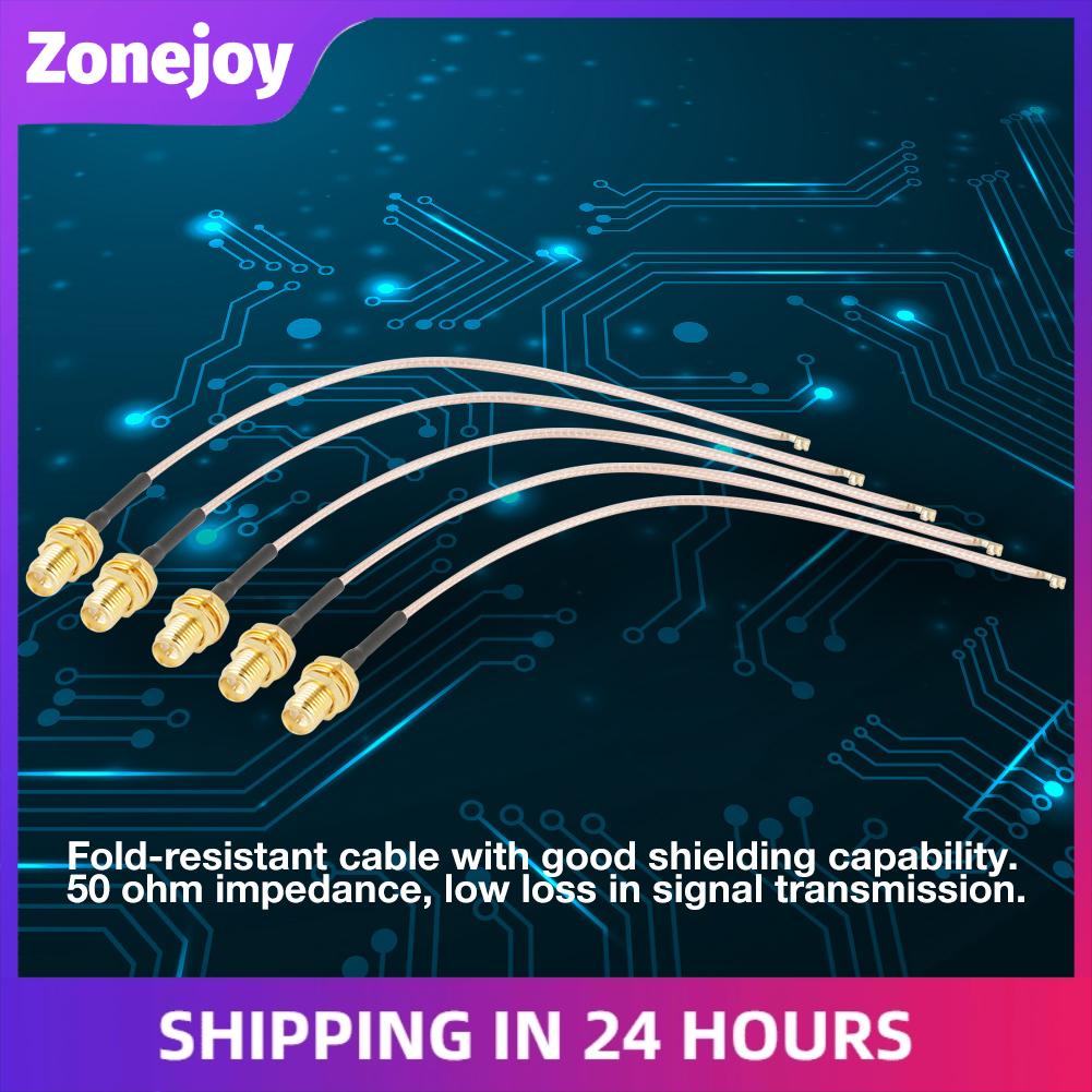 Zonejoy Marhynchus RPSMA Female sang IPX Cable 5 chiếc Đầu nối đồng trục 50Ω 15cm Bộ định tuyến WiFi Điện thoại gấp lại Truyền tín hiệu suy hao thấp