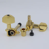 1ชุดเครื่องเครื่องปรับโทนเสียงกีตาร์ล็อคสำหรับล็อค3 + 3โครเมียม/ทอง