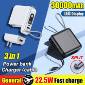 30000mAh Power Bank with Super Fast Charging and LED Display
